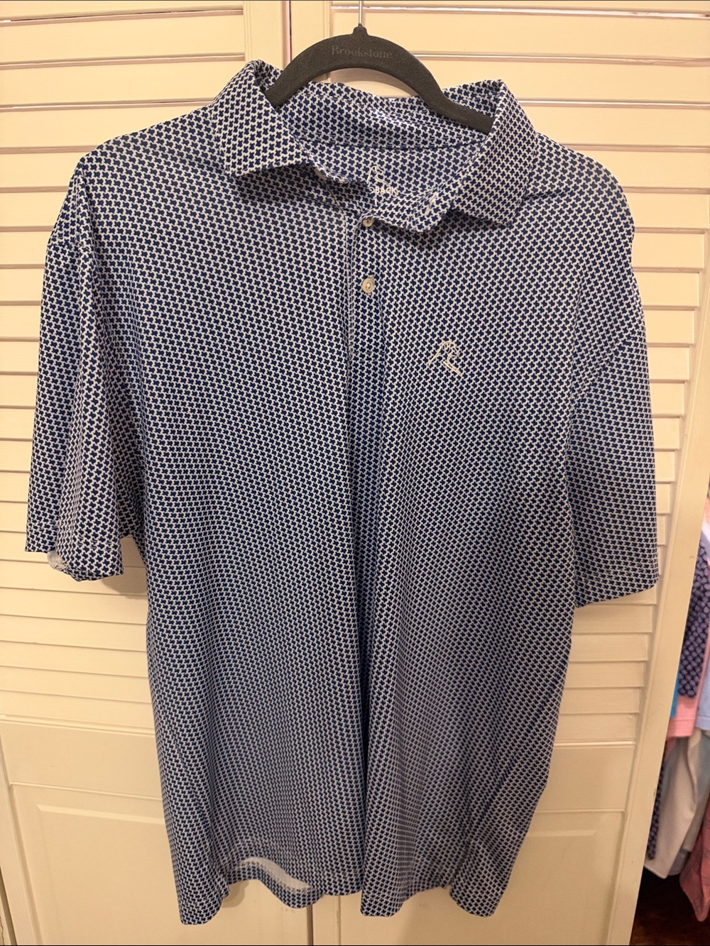 Rhoback Men's Blue Texas-Print Polo Shirt